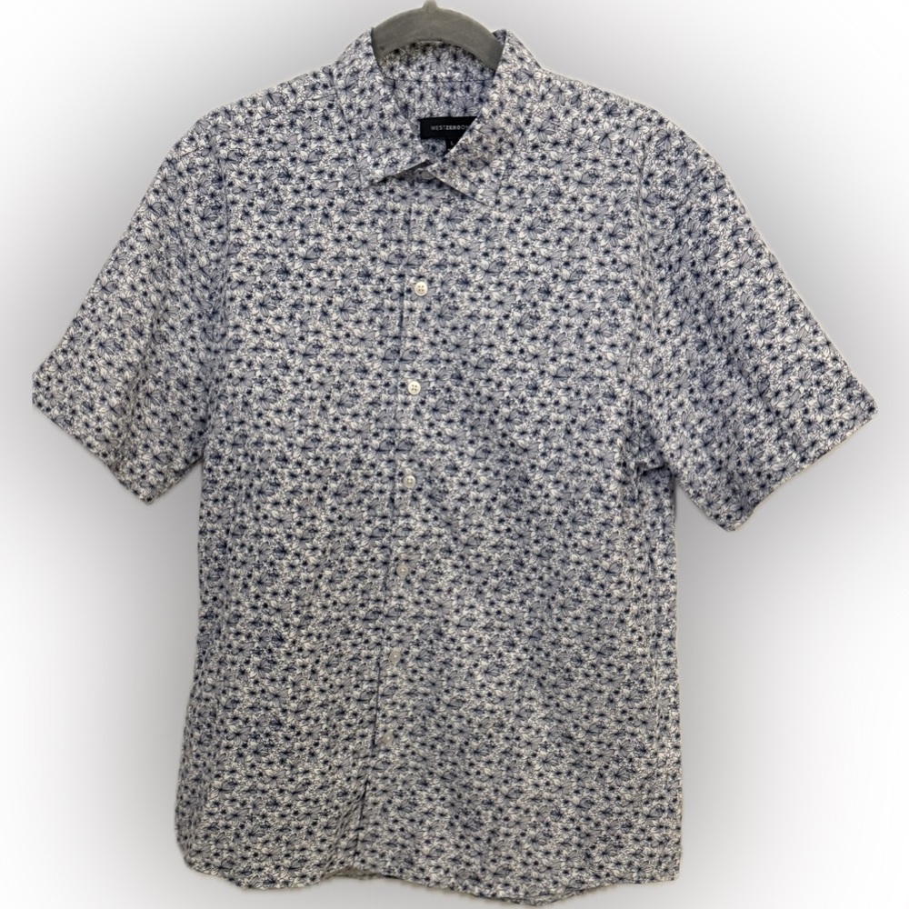 WestZeroOne Men's Blue Floral Shirt | Size L